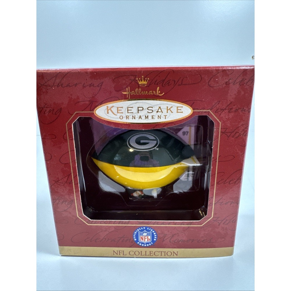 NFL Hallmark Keepsake Ornament Green Bay Packers Football Blimp 1997